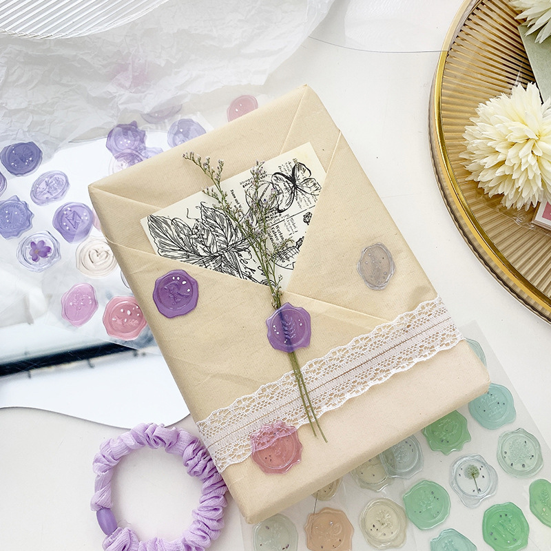 Caramelo pintura de fuego serie de pintura de fuego transparente sello pegatinas sobre sello pegatinas decoración pegatinas