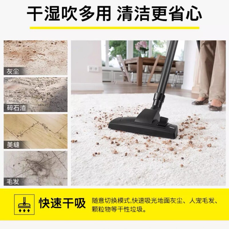 德国吸尘器家用大吸力美缝开荒保洁大功率工业洗车吸尘机WD1S|undefined