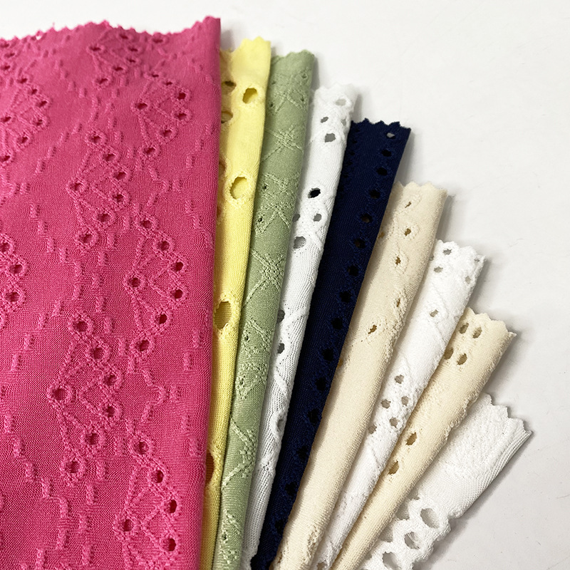 镂空勾花布料 仿绣花涤氨水溶网布 针织洞洞布扇形提花镂空面料