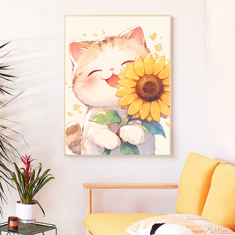 Cute Cat Cross Stitch 2024 New Line Embroidery Living Room Cartoon Self-Embroidery 2025 Handmade DIY Embroider Full Embroidery