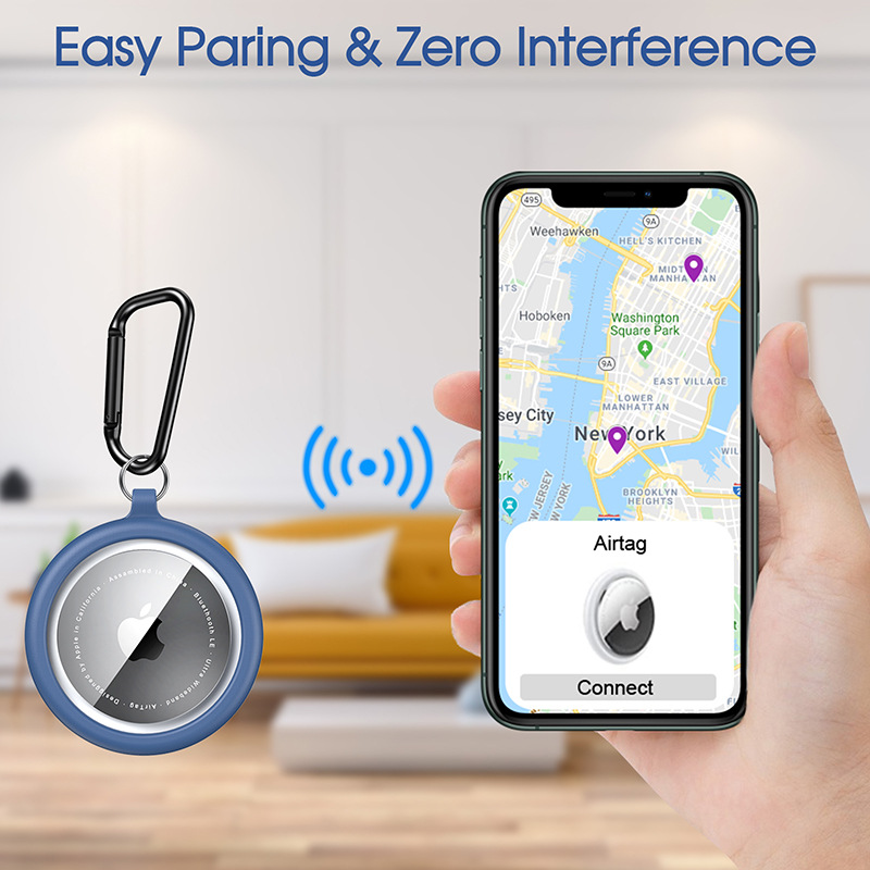 适用于苹果追踪器保护套AirTags定位器宠物防丢器钥匙扣TPU保护套