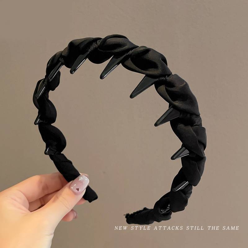 Black satin headband