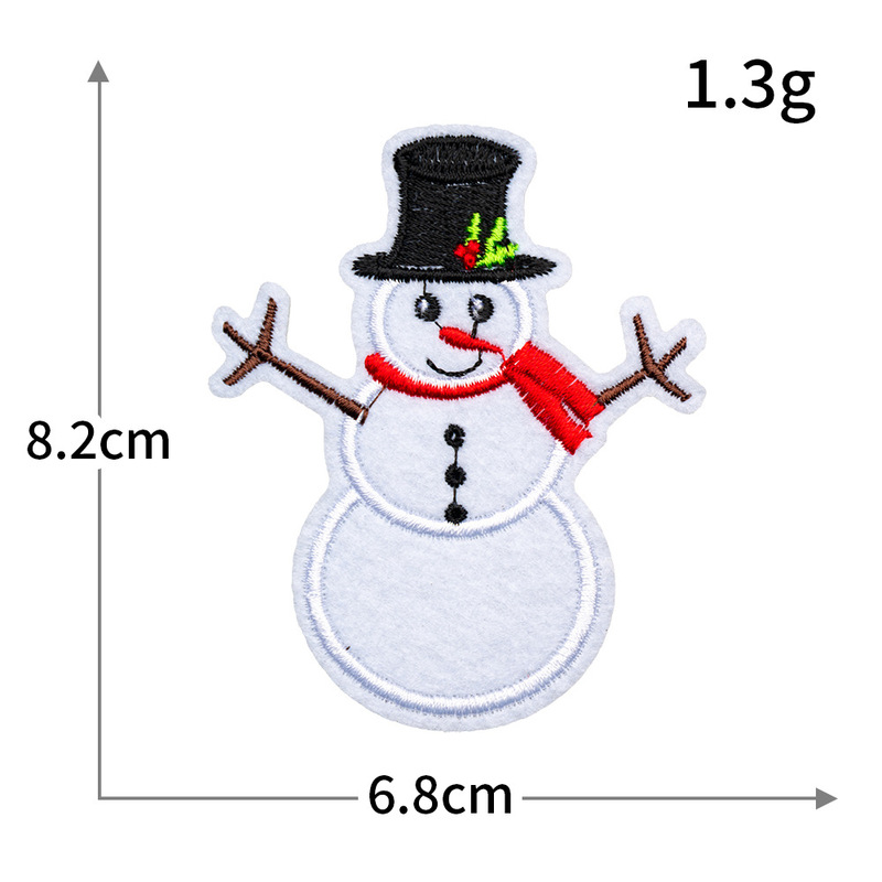 国境を越えた貿易コンピュータ刺繍クリスマスシリーズ雪だるまトナカイソックス刺繍布ステッカー縫い付け不要の粘着衣料品アクセサリー|undefined
