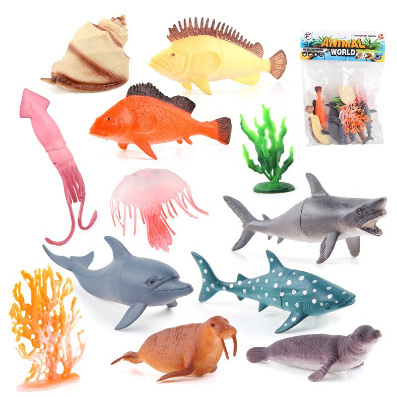 Simulación de exportación transfronteriza modelo animal marino tortuga ballena pulpo estrella de mar modelo escritorio decoración estática juguete
