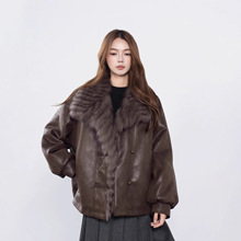 OOTD双解｜正反两穿狐狸毛马甲麂皮绒短款派克服皮草外套大衣女