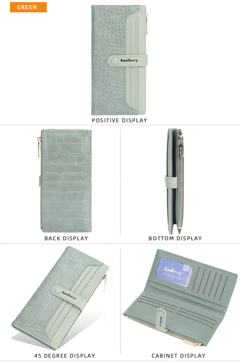 Women's Long Wallet Crocodile Pattern Phone Case For Women_voghion.com