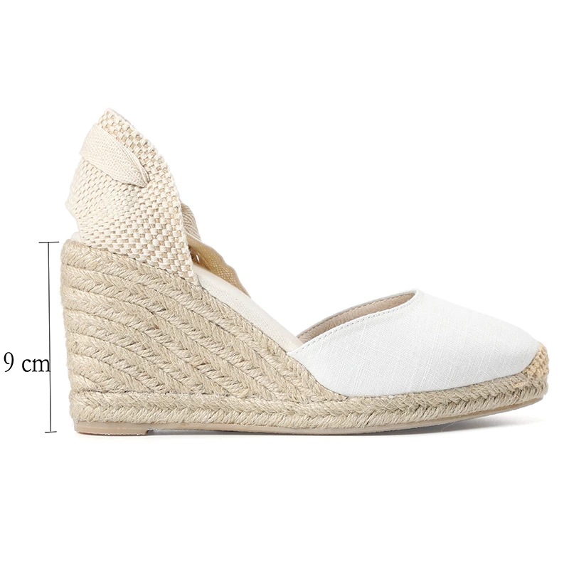 Solid color belt wedge heel
