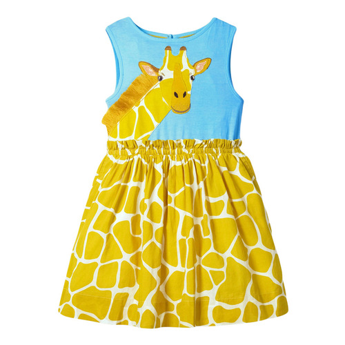 Little maven2024 European and American cartoon sleeveless girls' dress summer pure cotton children's dress cross-border children's clothing