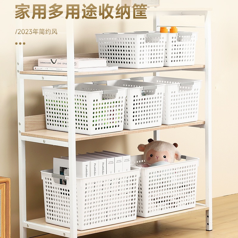 Caja de almacenamiento de artículos diversos Caja de almacenamiento Aperitivos domésticos Almacenamiento de juguetes Cesta de almacenamiento de plástico Escritorio de dormitorio Caja de acabado de libros image 4