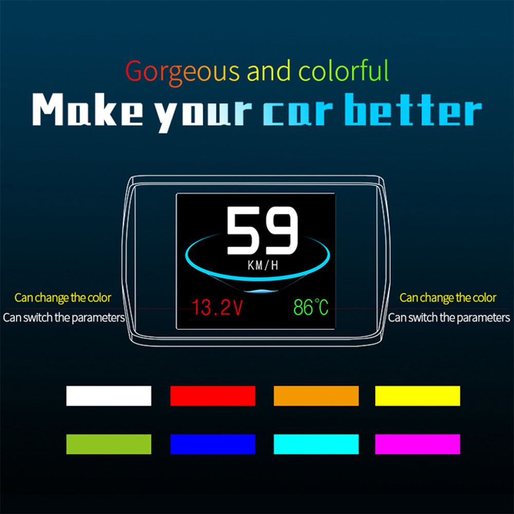P10 Car Hud Head-Up Display Car Projector Driving Computer Obd2 Head-Up Display High-Definition Digital