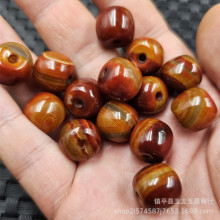 战国红玛瑙老型珠玉石散珠仿古玛瑙路路通桶珠手链饰品配件珠子