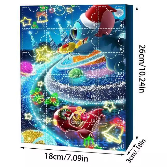 新款史迪仔星际宝贝圣诞节降临日历盲盒24个万圣节倒计时动漫盲盒|undefined