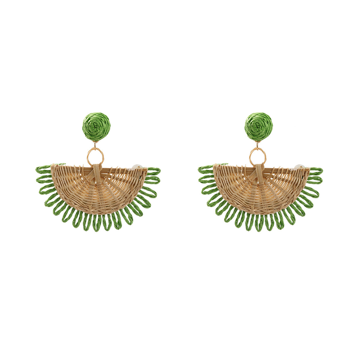 7g Weight 304 Stainless Steel Ear Needle Material Drop Earrings Classification 1 Pair Quantity Holiday, Weekend Occasion raffia Material Geometric Pattern All Seasons Season Women's Gender Braid Design Vacation, Ethnic Style Style 1 Pair Vacation Ethnic Style Geometric Braid Raffia Drop Earrings 14