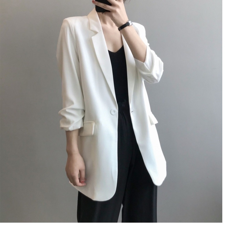 Weißer Chiffon Blazer Für Damen Leichter Sommermantel Locker_voghion.com