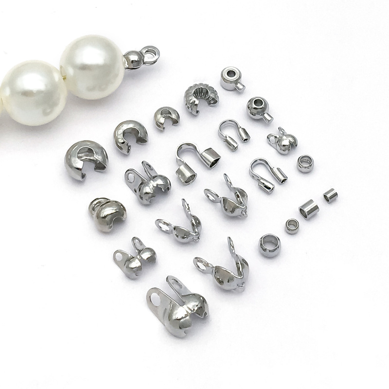 Copper-Plated Platinum Color-Preserving Side Clip U-Shaped Horseshoe Clasp Crescent Clasp Positioning Tube DIY Bracelet Necklace Jewelry Accessories