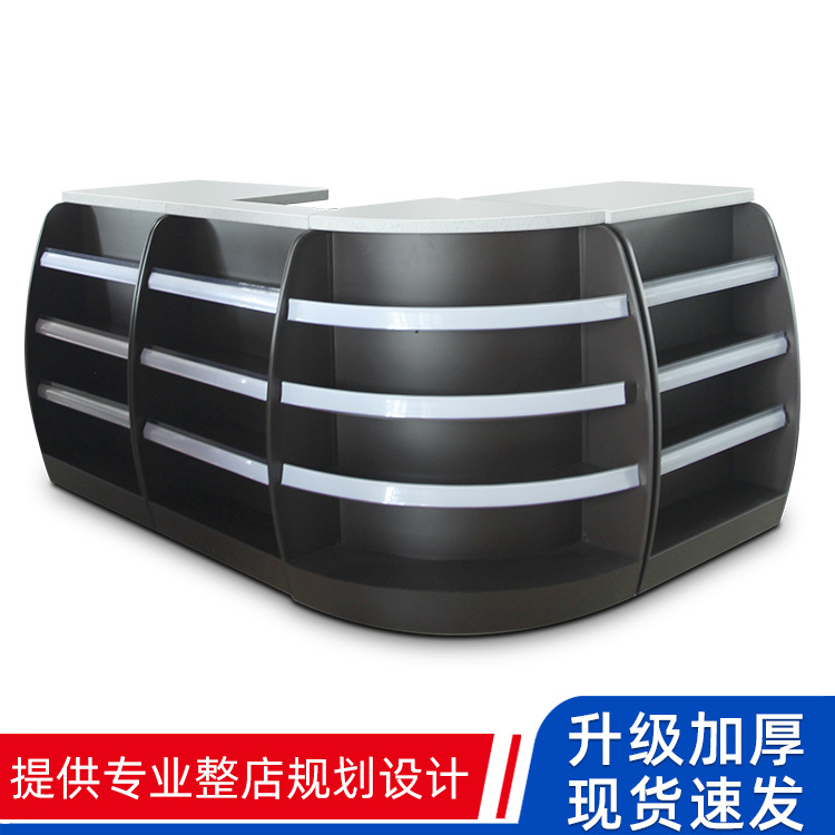 便利店收银台 超市烟酒展示柜 弧形精品店母婴店大理石收款台