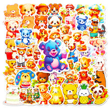 50张可爱小熊卡通儿童贴画跨境美食治愈熊熊行李箱水杯装饰贴纸