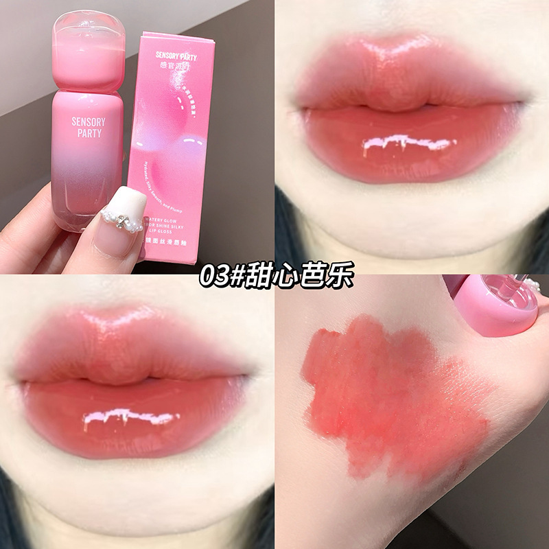 感官派对水光镜面丝滑唇釉自然显白防水不沾杯易上色韩系嫩妹唇釉|undefined
