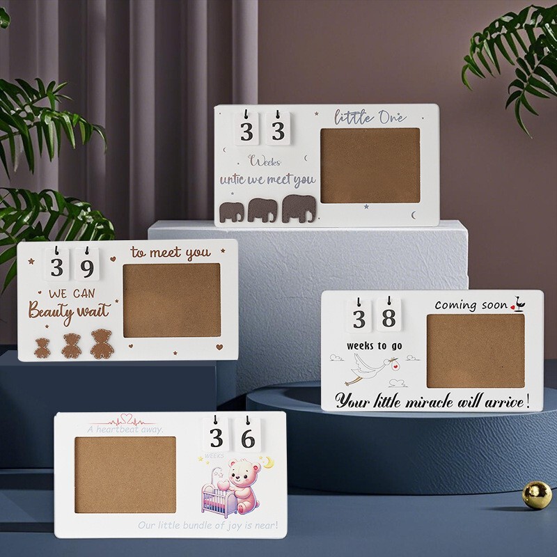Newborn birth milestone photo commemorative wooden photo frame bedroom living room decoration photo frame baby growth record Newborn birth milestone photo commemorative wooden photo frame bedroom living room decoration photo frame baby growth record