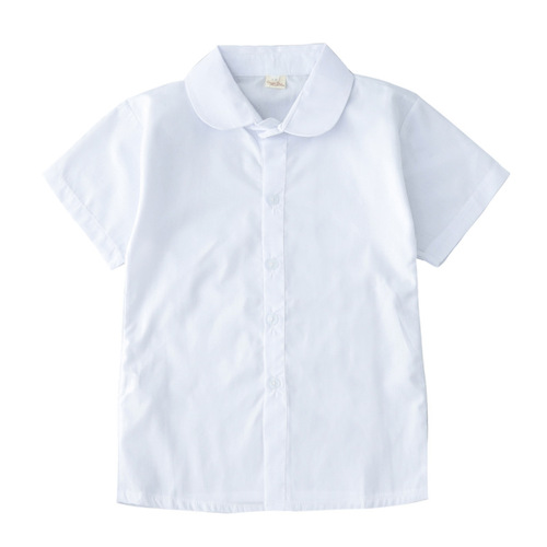 Boy's short-sleeve white shirt, girl's short-sleeve white shirt, student uniform for boys and girls, short-sleeve white shirt for performance costumes