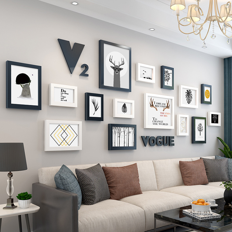 004 Simple Modern Photo Wall Decoration Living Room Punch-free Creative Combination Photo Frame Wall Photo Wall Album