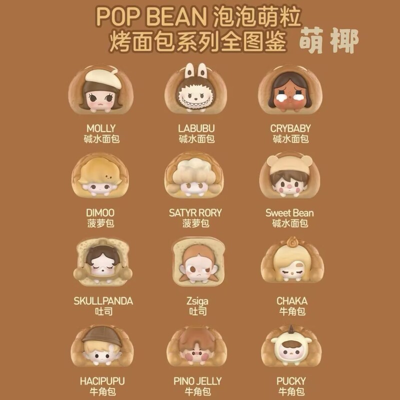 POPMART 泡泡玛特POP BEAN 烤面包系列萌粒潮流玩具小公仔DIY摆件|undefined