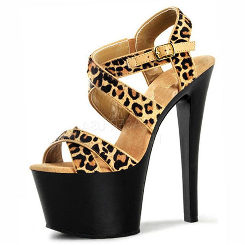 zapatos de leopardo zapatos de mujer de tacones altos profesionales de tacones delgados impermeables zapatos de boca de pez sandalias de tamaño grande verano 2024 nuevo