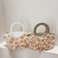 精致菜篮子水钻包花朵包金属水晶晚宴包手工镶钻包外贸女士手提包