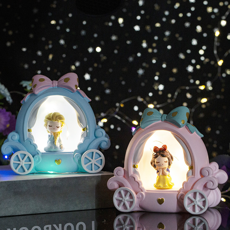 童話公主星星燈房間裝飾氛圍小夜燈女孩生日禮物樹脂工藝禮品擺件