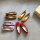 Vintage Shallow Mouth Round Toe Shoes Women's 2025 Spring New Gentle Red Milk Shoes Soft Flat All-match Bean Shoes