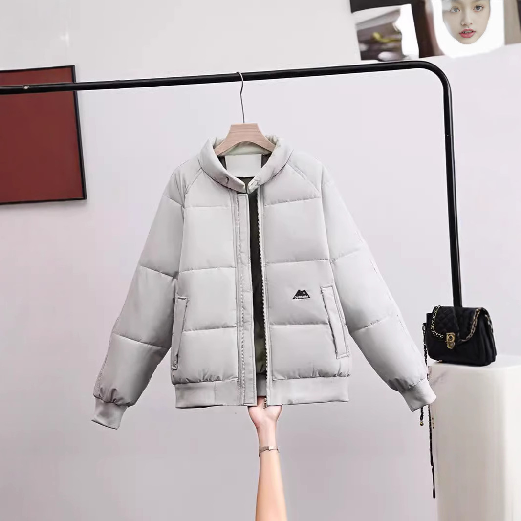American retro algodón ropa de algodón mujer cuello corto suelto engrosado chaqueta caliente de invierno chaqueta