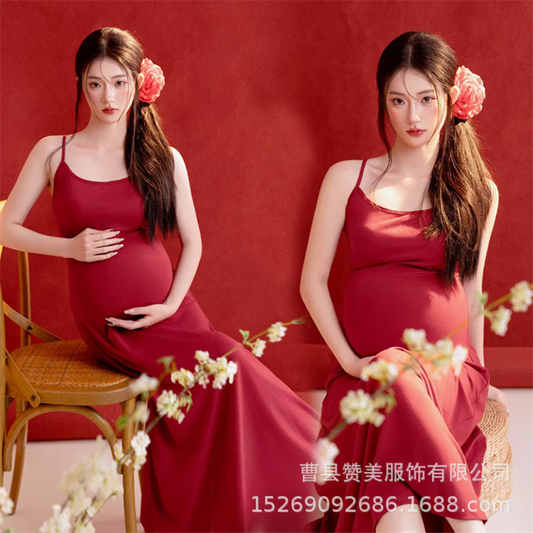 影楼の新型の早春の小清新な妊婦は服を撮影します。