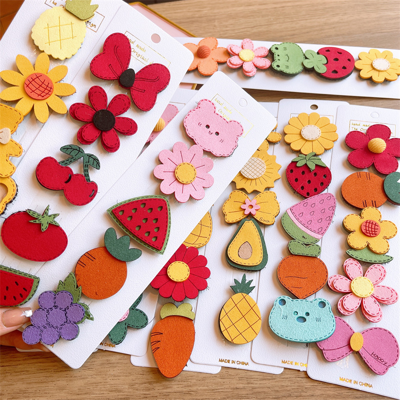 Los niños coreanos publican pegatinas mágicas de color caramelo de dibujos animados lindo y simple acabado de cabello roto artefacto Velcro de frutas