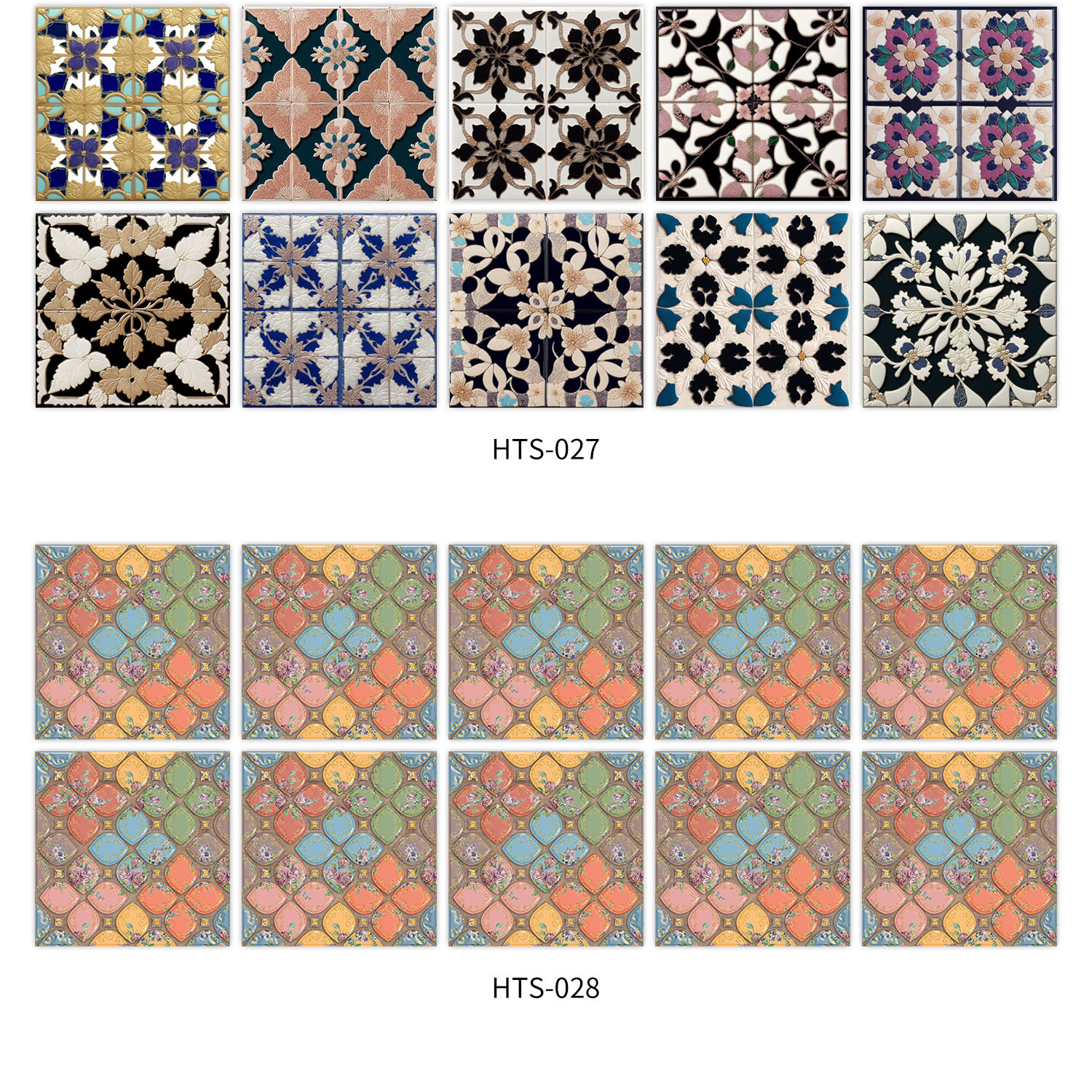 10 Pieces European Style Self-Adhesive Crystal Thickened Tile Stickers Waterproof Oil-Proof Kitchen Wall Decoration_voghion.com