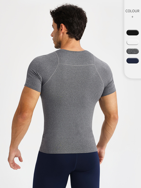 男性タイトフィットネス半袖高弾性通気性フィットネス速乾服吸湿排汗ランニングトレーニングスポーツtシャツ|undefined