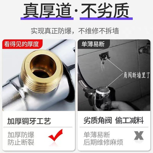 Wholesale Angle Valve 304 Stainless Steel Hot Water Heater Copper Fitting 4/4