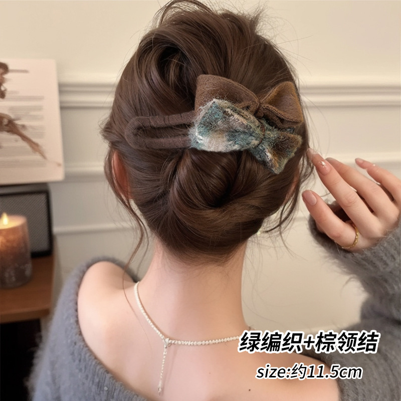 蝴蝶结鸭嘴夹高级感2025新款发夹女半扎一字抓夹安全鲨鱼夹子发饰|undefined
