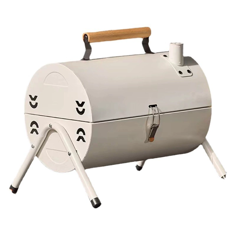 Открытый гриль для барбекю двусторонний барбекю дымоход Бытовая угольная Плита Портативный угольный гриль трансграничный подарок оптом