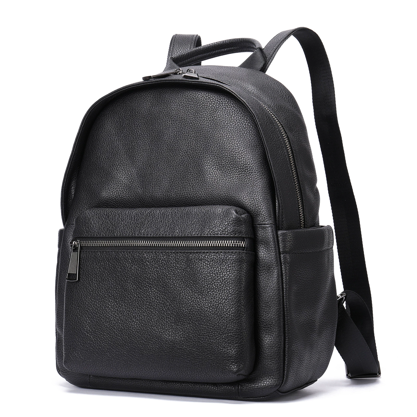 Backpack, fashionable universal leather capacious shoulder bag, genuine leather, Korean style, cowhide, wholesale