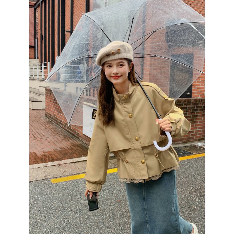 実写独特の超綺麗なショートコート女性春秋2025新型小柄高級感工装ジャケット|undefined