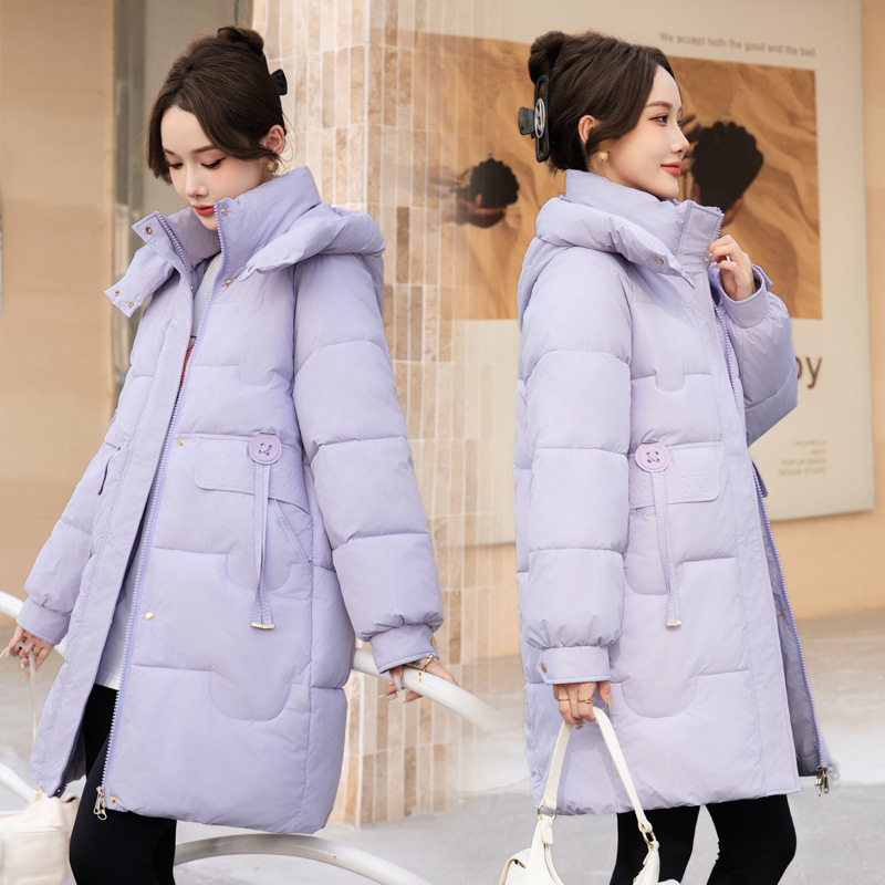 Águacate 2025, ropa de algodón coreana de invierno grande nuevo bolsillo grande, ropa de algodón suelta coreana de tamaño largo