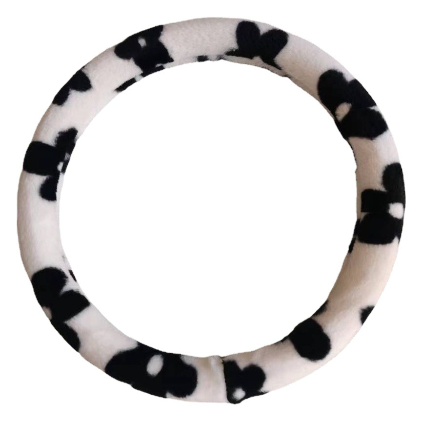 Felpa de La Flor nueva felpa cubierta del volante cubierta de la manija de la felpa del invierno imitación conejo felpa cubierta del volante del coche caliente