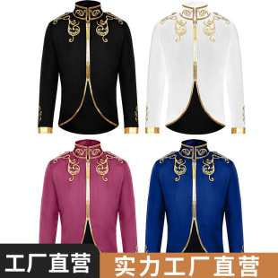 2023 Medieval Embroidery Court Uniform Cosplay Costume Stage Dress Up Festival Play Costume