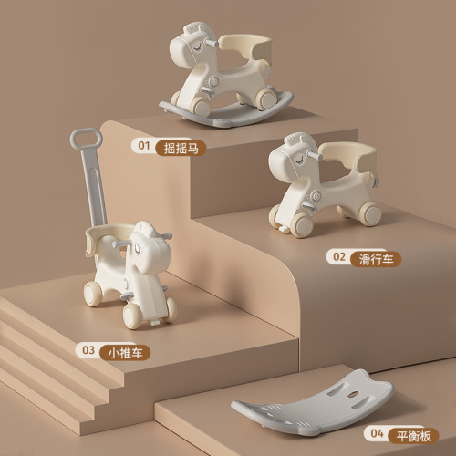 Baby Rocking Horse Kids Rocking Horse Toy Rocking Horse Scooter Combo Infant Rocking Car Home Use Anti-Fall
