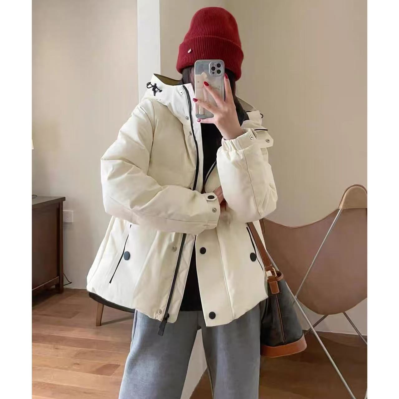 삼성 90 화이트 덕 다운 Thickened Three Proof Tooling Pike Down Jacket 여자 등산 스키 재킷 Winter P1230Y