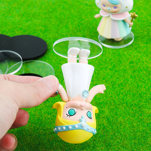 Ultra-light clay blind box doll clay figure base doll soft clay round transparent base acrylic gasket