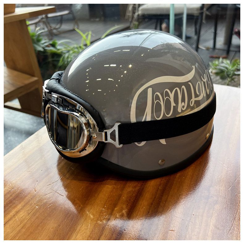 Helmet Retro Electric Motorcycle 3C Certified Four-Season Electric Vehicle Safety Helmet Summer Men's and Women's Half Helmet Motorcycle Trendy Brand