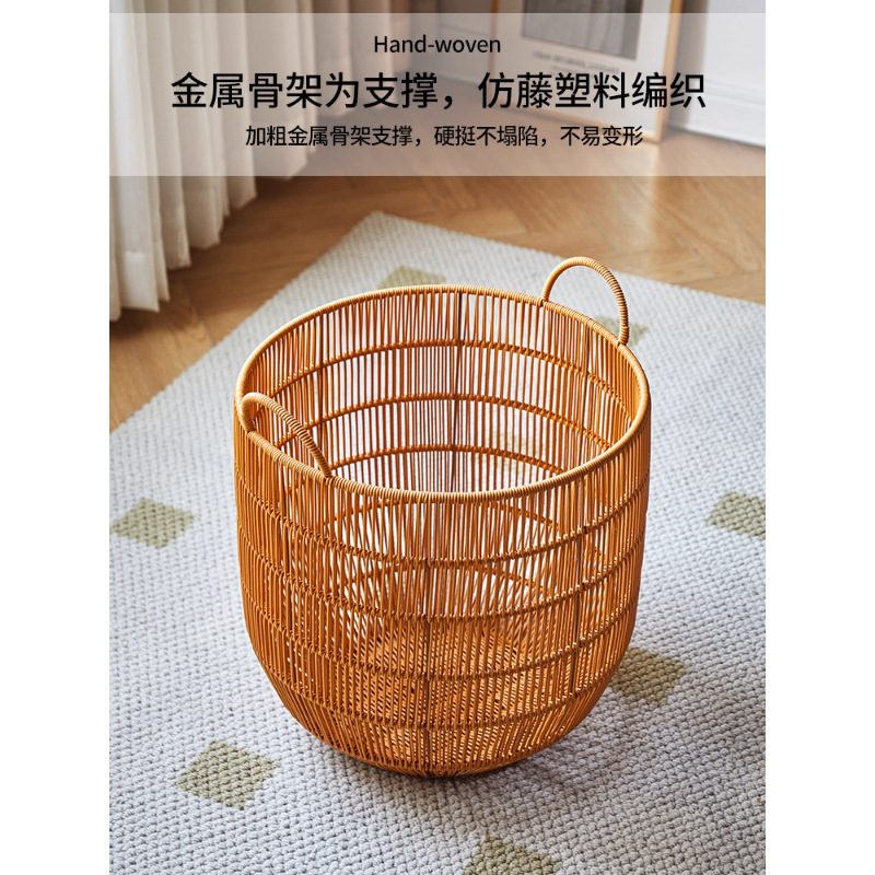 仿藤脏衣篓藤编脏衣服收纳筐脏家用衣篮酒店毛巾收纳筐防水脏衣篮|undefined