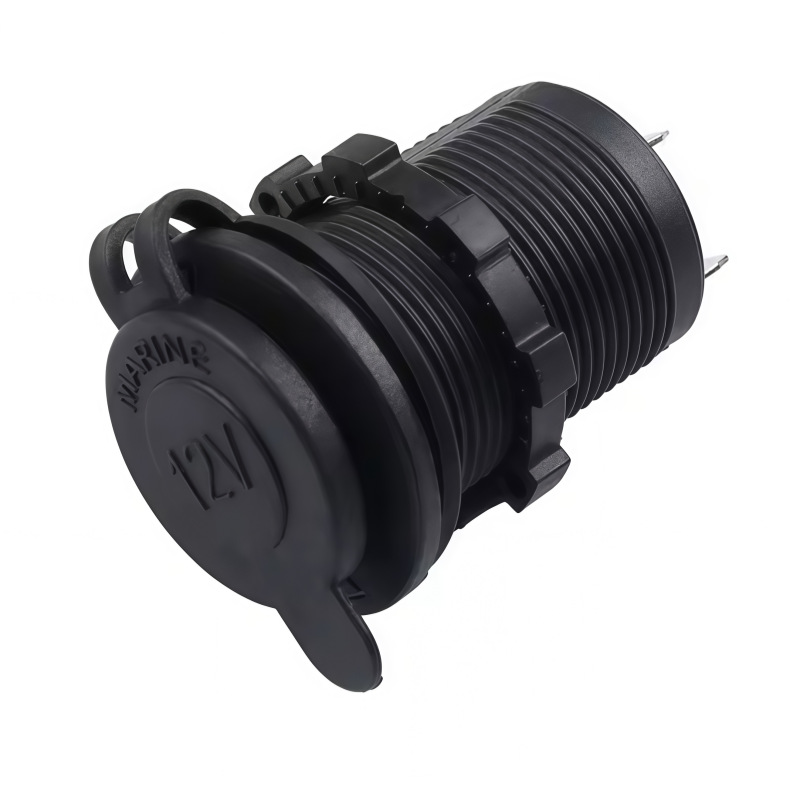 Car, Truck, Motorcycle, Electric Vehicle Modified Cigarette Lighter Socket 12-24V Black Without Light Cross-Border Hot-Selling Car