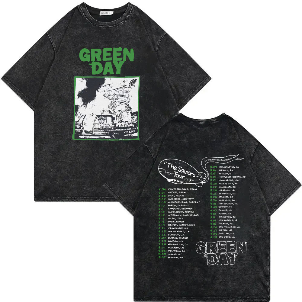 新款Green Day The Saviors Tour 2025 印花 T 恤 男装 女士 Rock